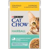 Вологий корм для виведення шерсті у котів Cat Chow Adult 85 г (курка і квасоля)
