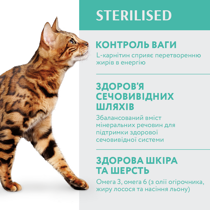 Сухий корм для стерилізованих котів Optimeal Adult Cat Sterilised Turkey With Oat 1,5 кг - індичка та овес - masterzoo.ua