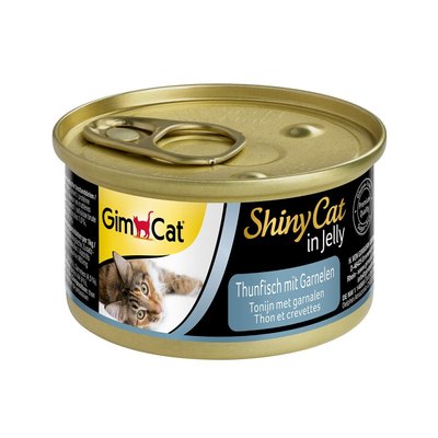 Вологий корм для котів GimCat Shiny Cat 70 г (тунець та креветки) - masterzoo.ua