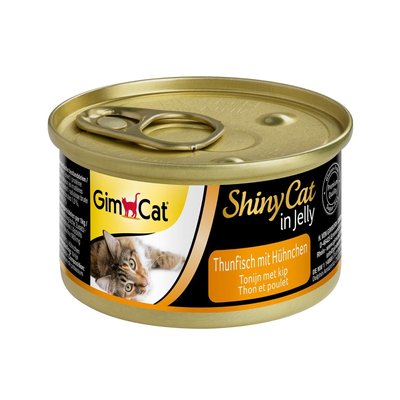 Вологий корм для котів GimCat Shiny Cat 70 г (курка та тунець) - masterzoo.ua