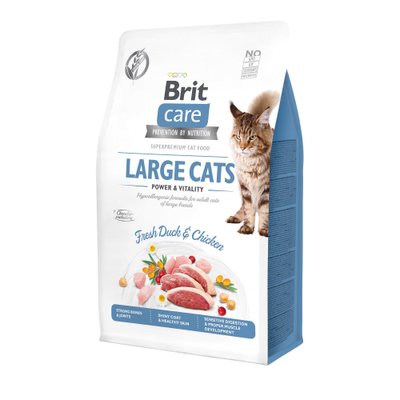 Сухой корм для кошек крупных пород Brit Care Cat GF Large cats Power & Vitality 400 г - курица и утка - masterzoo.ua