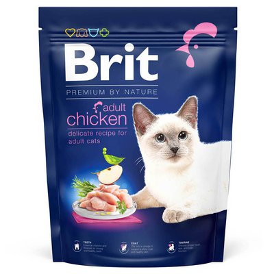 Сухий корм для котів Brit Premium by Nature Cat Adult Chicken 300 г - курка - masterzoo.ua