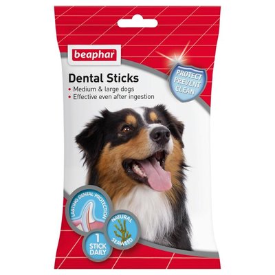 Ласощі для собак Beaphar Dental Sticks M/L 7 шт - masterzoo.ua