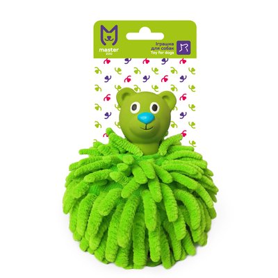 Іграшка для собак MasterZoo Ведмідь зелений з пискавкою 10,6 х 10,6 х 15,5 см (гума) - masterzoo.ua