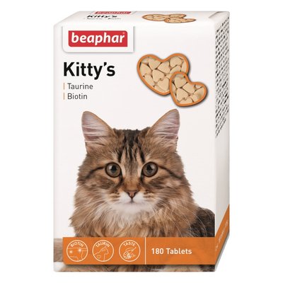 Вітаміни для котів Beaphar для котів Kitty's + Taurine + Biotine 180 таб - masterzoo.ua