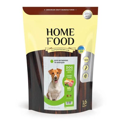 Сухий корм для собак Home Food Adult Mini 1,6 кг - ягня та рис - masterzoo.ua