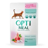 Влажный корм для взрослых кошек Optimeal 85 г (ягнёнок и овощи)