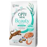 Сухой корм для кошек Optimeal Beauty Fitness Sterilised 1,5 кг - морепродукты