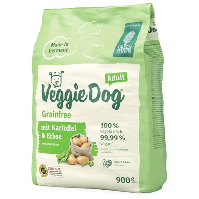 Сухий корм для собак Green Petfood VeggieDog Adult Grainfree 900 г - картопля та горох - masterzoo.ua