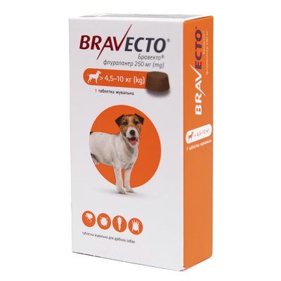 Bravecto (Бравекто) від 4,5 до 10 кг, 1 шт - masterzoo.ua