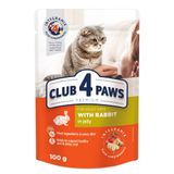 Вологий корм для котів Club 4 Paws pouch 100 г (кролик у желе)