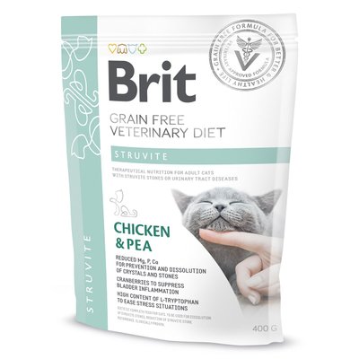 Сухой корм для кошек, при заболеваниях мочевыводящих путей Brit GF Veterinary Diet Struvite 400 г - курица - masterzoo.ua