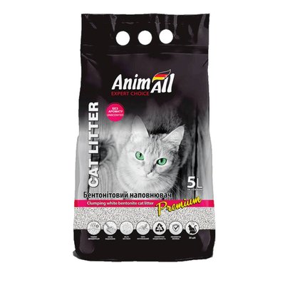 Наповнювач туалета для котів AnimAll без аромату 5 л (бентонітовий) - masterzoo.ua