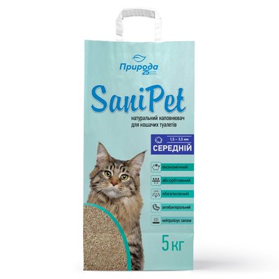 Наполнитель для кошачьего туалета Природа Sani Pet 5 кг - бентонитовый - masterzoo.ua