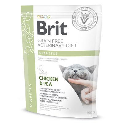 Сухий корм для котів, при цукровому діабеті Brit GF Veterinary Diet Diabetes 400 г - курка - masterzoo.ua