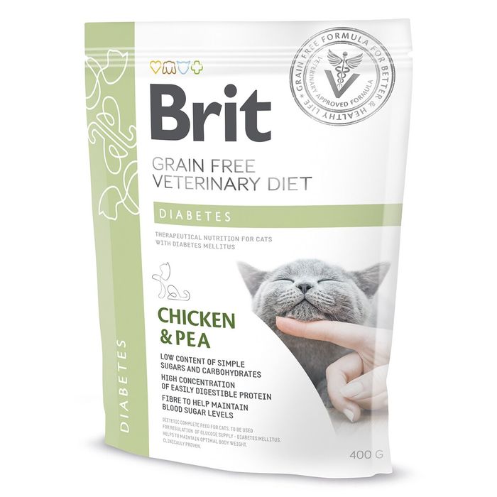 Сухой корм для кошек, при сахарном диабете Brit GF Veterinary Diet Diabetes 400 г - курица - masterzoo.ua