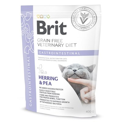 Сухой корм для кошек, при заболеваниях желудочно-кишечного тракта Brit GF Veterinary Diet Gastrointestinal 400 г - сельдь - masterzoo.ua