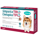 Жевательные таблетки для соба Симпарика (Simparica) ТРИО от 10,1 до 20 кг, 3 таблетки