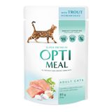 Влажный корм для кошек Optimeal pouch 85 г (с форелью в кремовом в соусе)