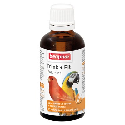 Витамины Beaphar Trink+Fit для здоровья костей и яркой окраски перьев птиц 50 мл - masterzoo.ua