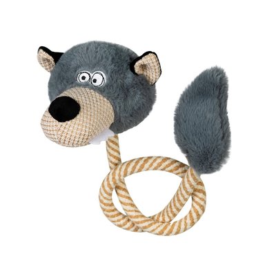 Іграшка для собак GiGwi Eco Friendz Вовк з пищалкою та мотузкою L | 76 см - masterzoo.ua