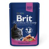 Вологий корм для котів Brit Premium Salmon & Trout pouch 100 г (лосось та форель)