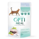 Вологий корм для дорослих котів Optimeal 85 г (тріска та овочі в желе)