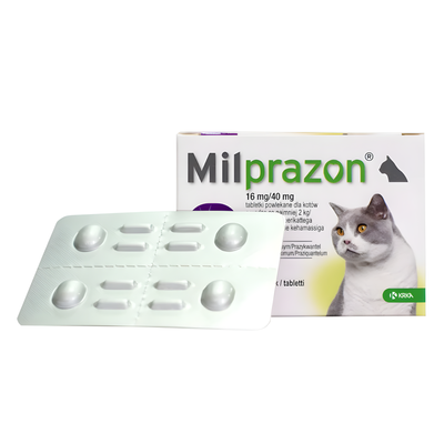 Таблетки для котів KRKA Мілпразон, від 2 кг, 4 таблетки - для лікування та профілактики гельмінтозів - masterzoo.ua